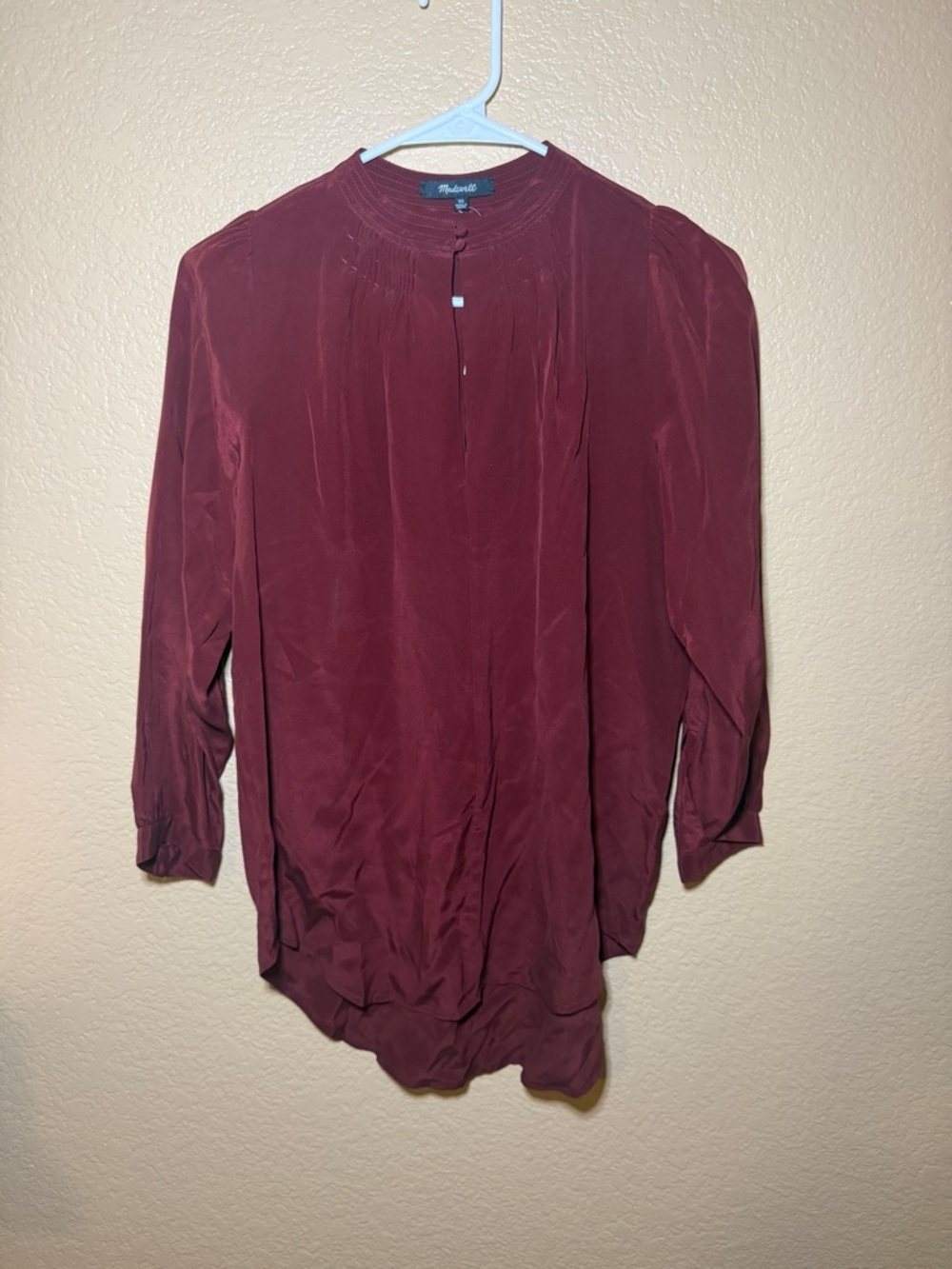 Madewell Burgundy Long Sleeve Blouse